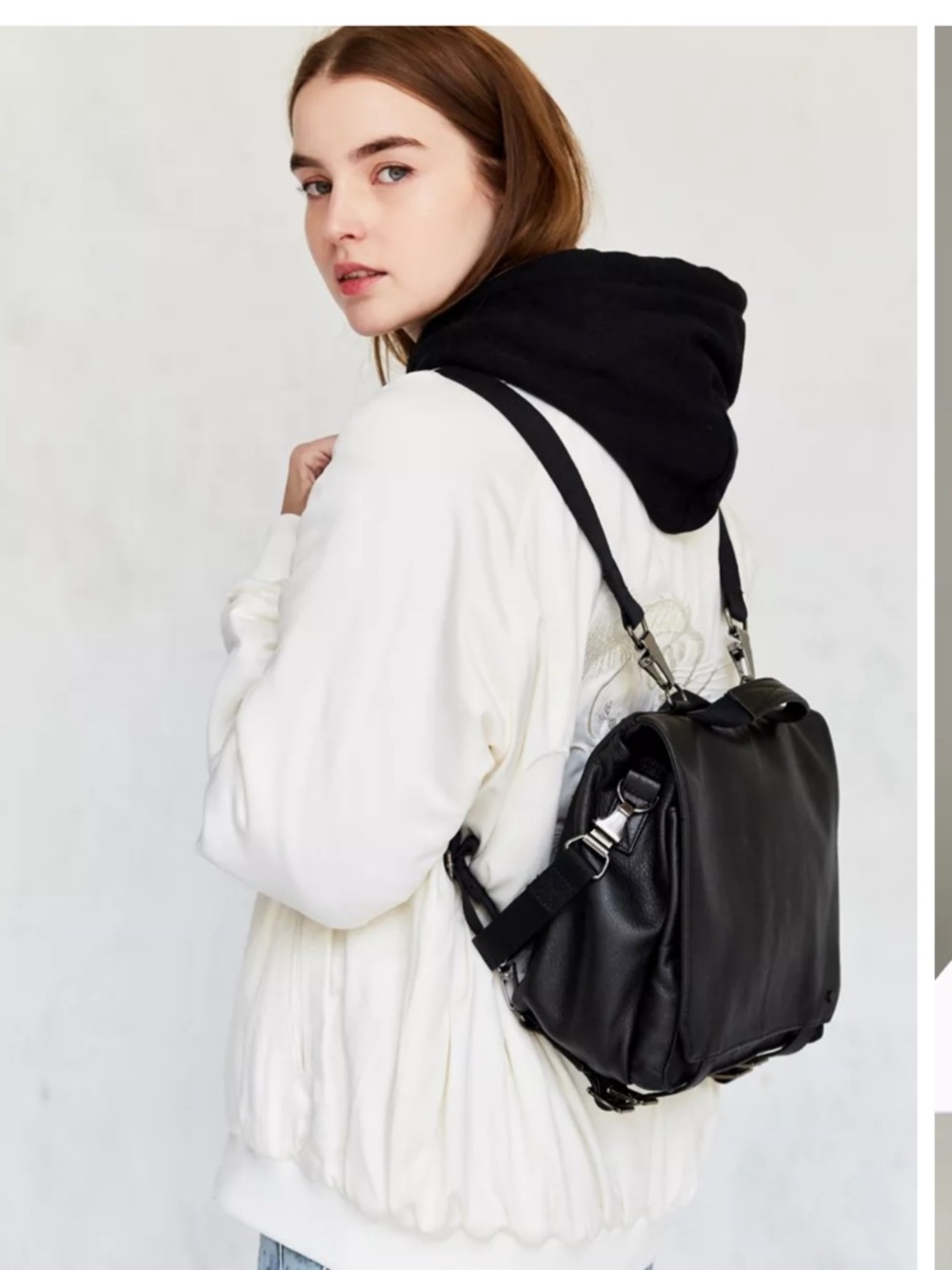 Urban Outfitters Hazel Black Leather  Backpack By State Bags